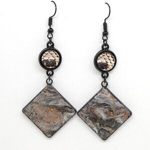 Marbled Copper Scale Earrings